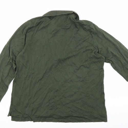 Lands' End Men's Green XL Long Sleeve Polo Shirt