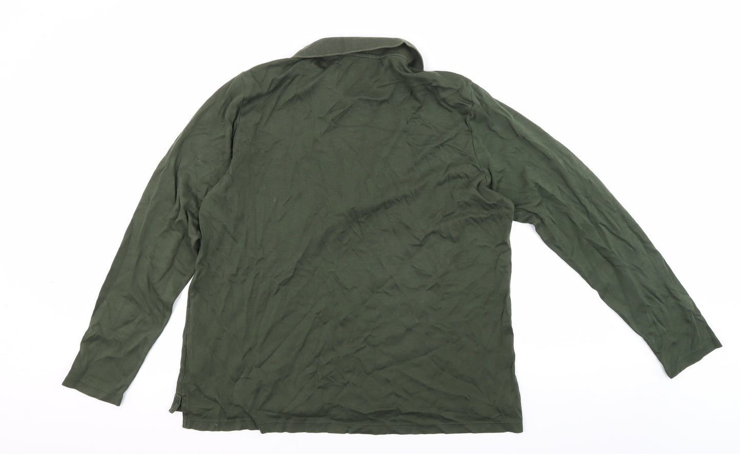 Lands' End Men's Green XL Long Sleeve Polo Shirt
