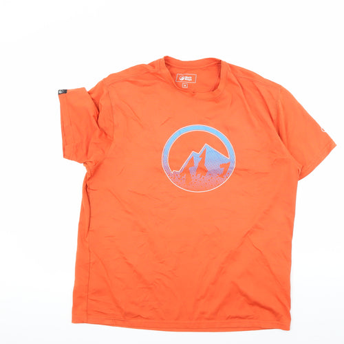 North Ridge Men's Orange T-Shirt, Medium, Short Sleeve, Logo