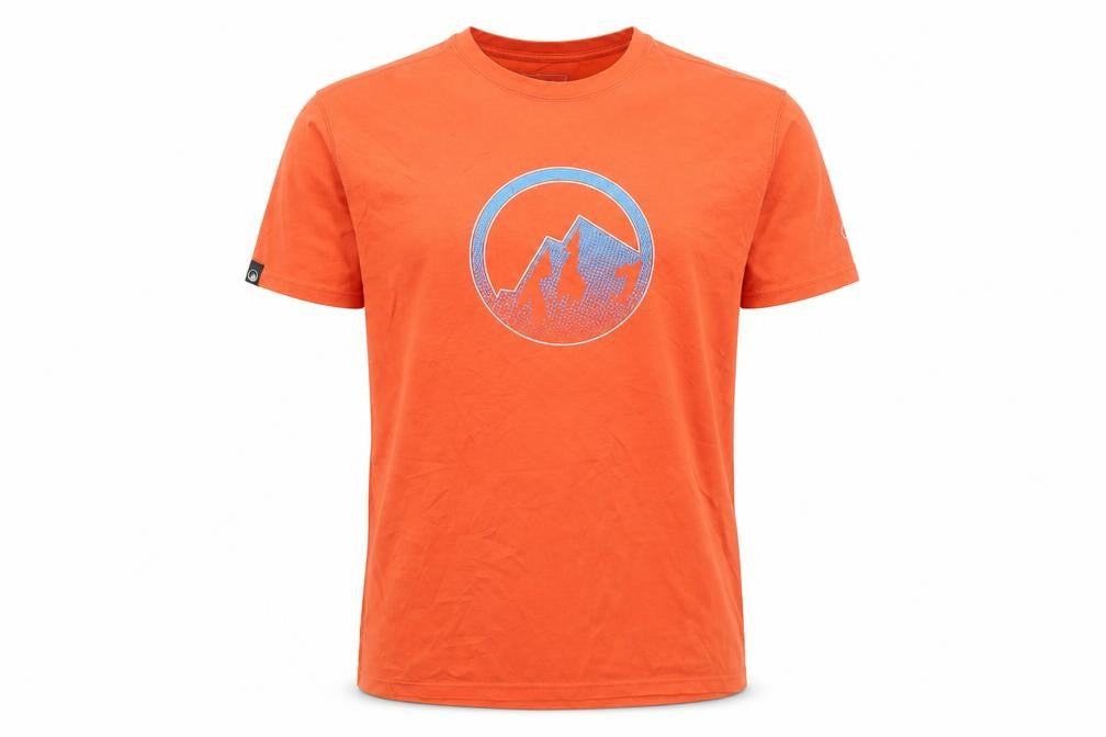 Front view of North Ridge Men's Orange T-Shirt, Medium, Short Sleeve, Logo