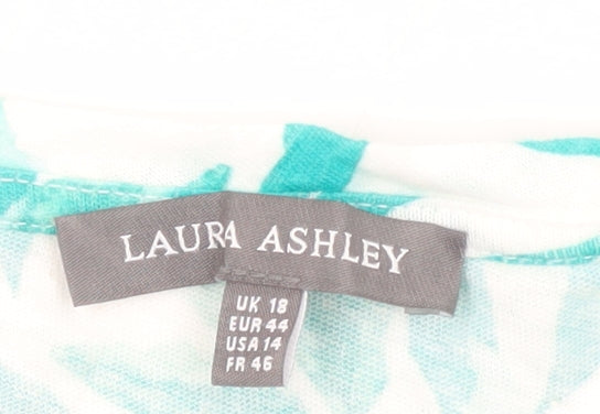 Laura Ashley Women's Blue Floral Top UK 18