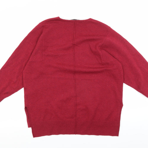 French Connection Women's Red V-Neck Pullover