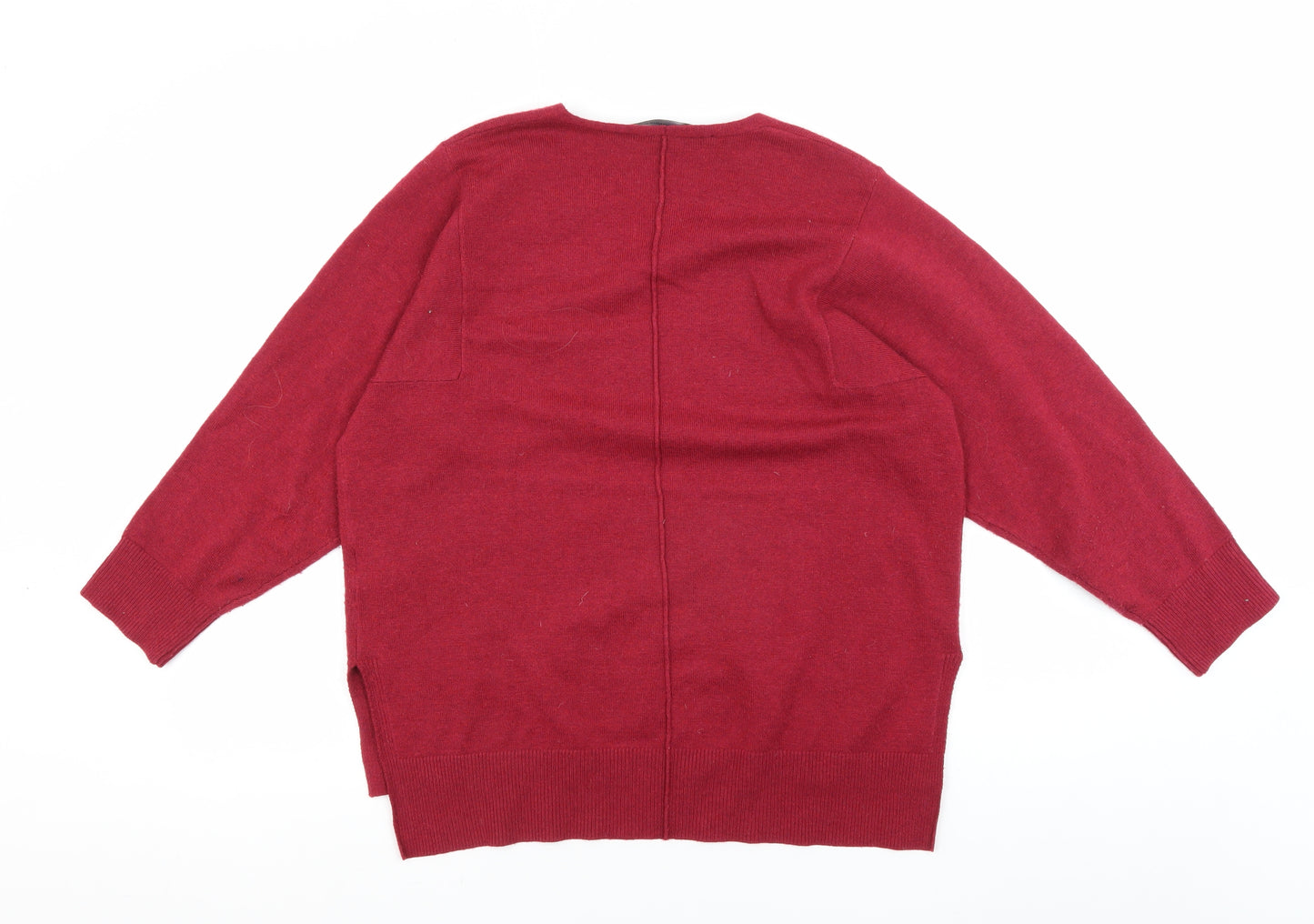 French Connection Women's Red V-Neck Pullover