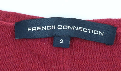 French Connection Women's Red V-Neck Pullover