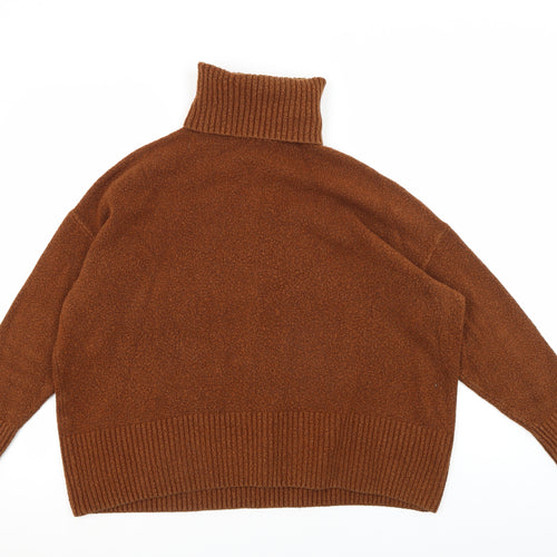 & Other Stories Women's Brown Roll Neck Knit Jumper S