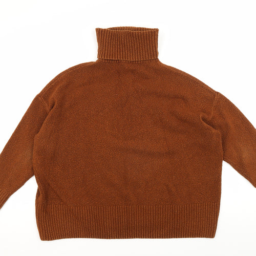 & Other Stories Women's Brown Roll Neck Knit Jumper S