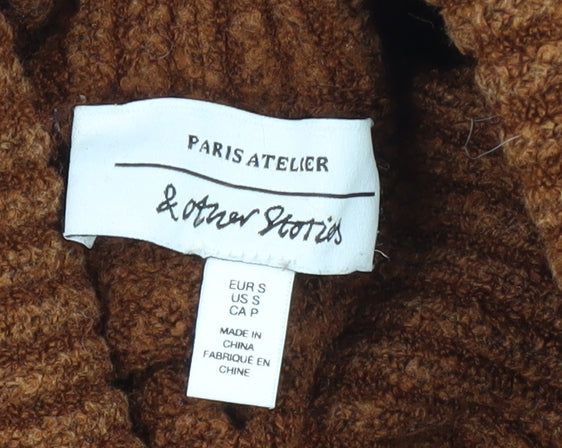 & Other Stories Women's Brown Roll Neck Knit Jumper S