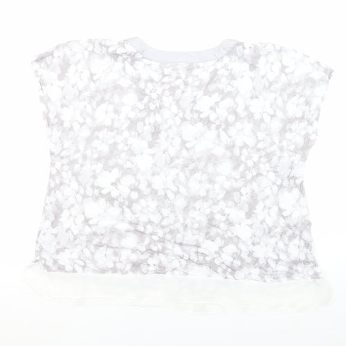 Simply Vera Vera Wang Women's Grey Floral Blouse XL