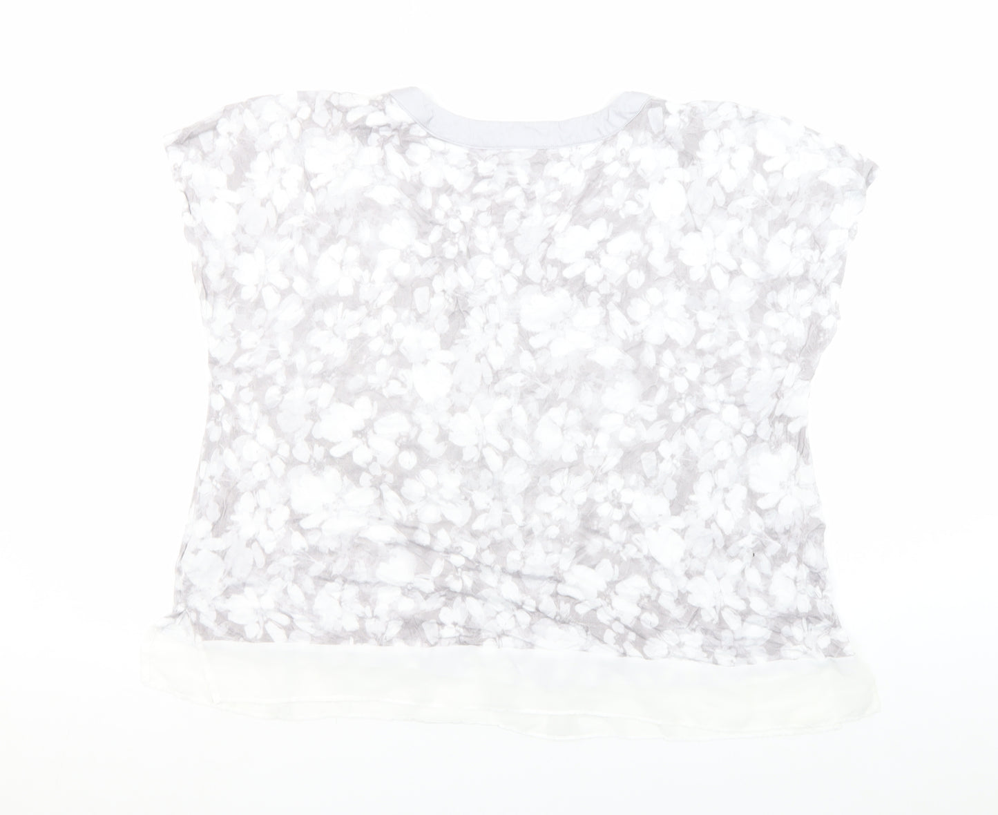 Simply Vera Vera Wang Women's Grey Floral Blouse XL