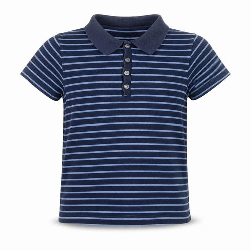 Giordano Boys Blue Striped Polo Shirt S, Casual Button-Down