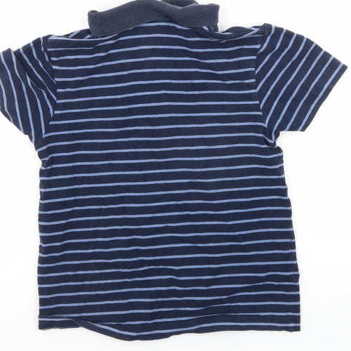 Giordano Boys Blue Striped Polo Shirt S, Casual Button-Down