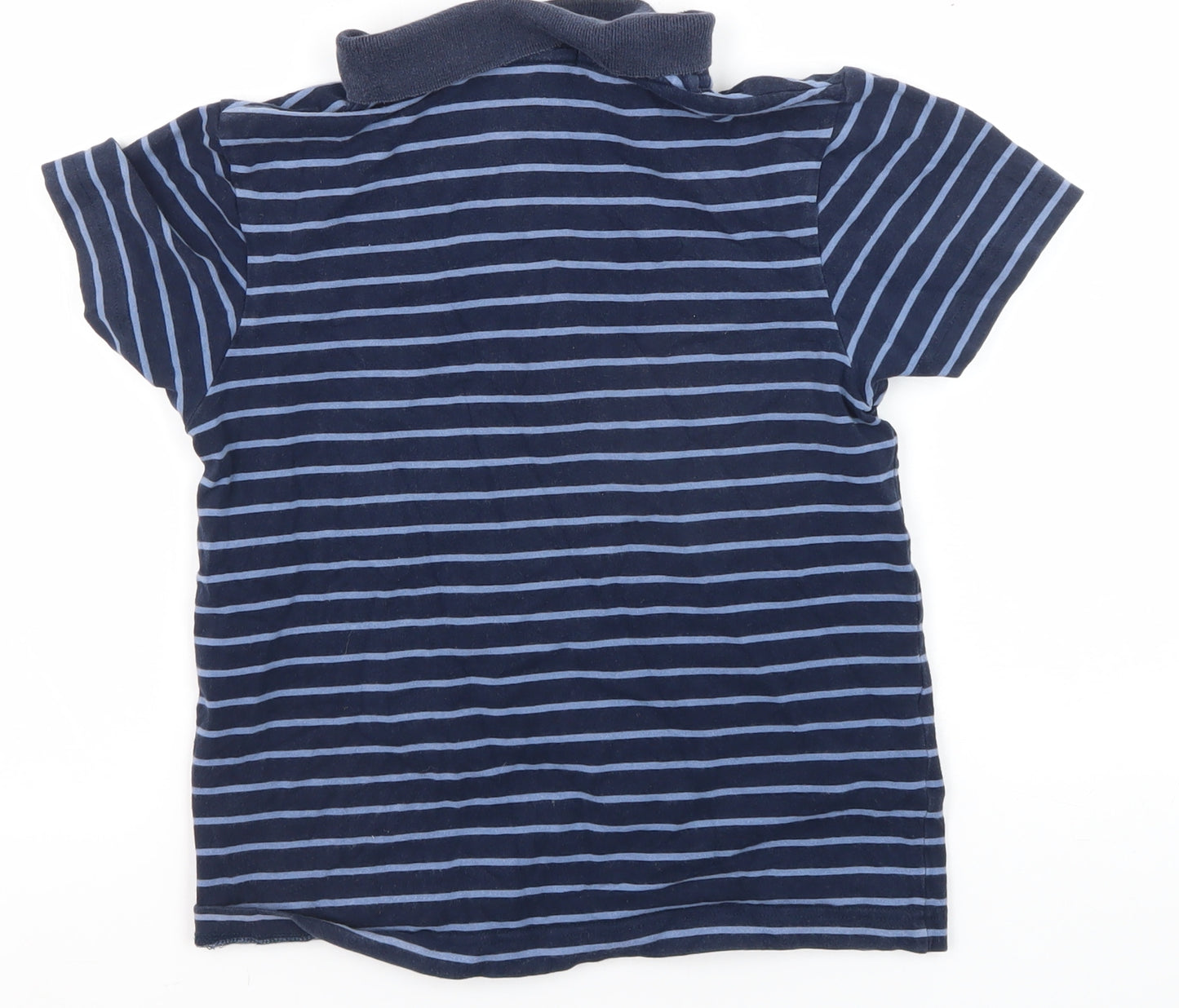 Giordano Boys Blue Striped Polo Shirt S, Casual Button-Down