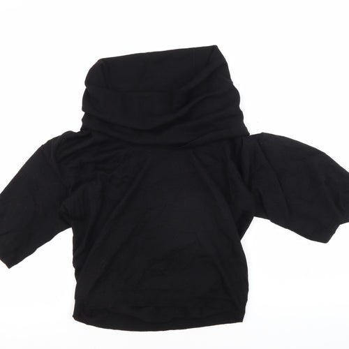 DKNY Women's Black Cowl Neck Jumper M Merino Wool