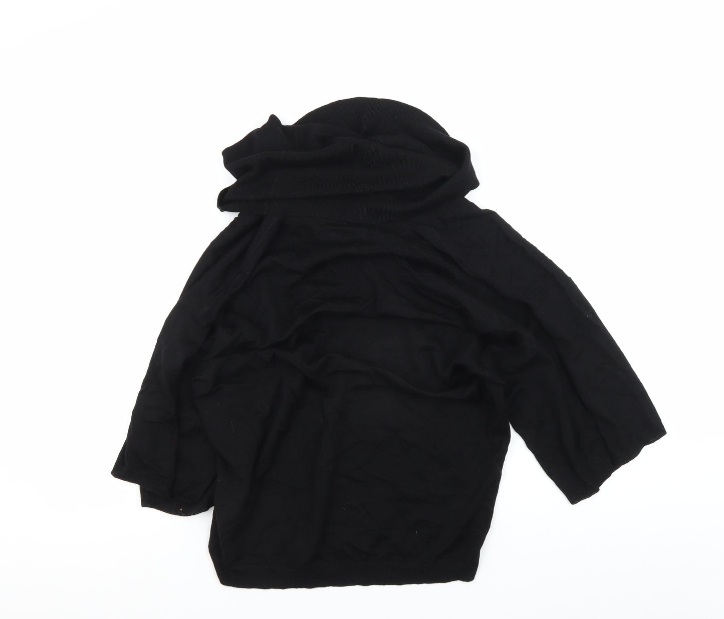 DKNY Women's Black Cowl Neck Jumper M Merino Wool