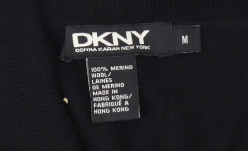 DKNY Women's Black Cowl Neck Jumper M Merino Wool