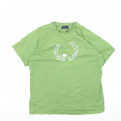 Fred Perry Men's Green T-Shirt, Medium