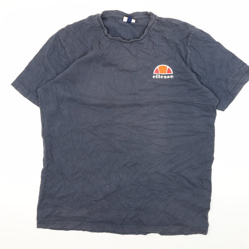 Ellesse Men's Blue T-Shirt, Size L, Casual Round Neck Tee