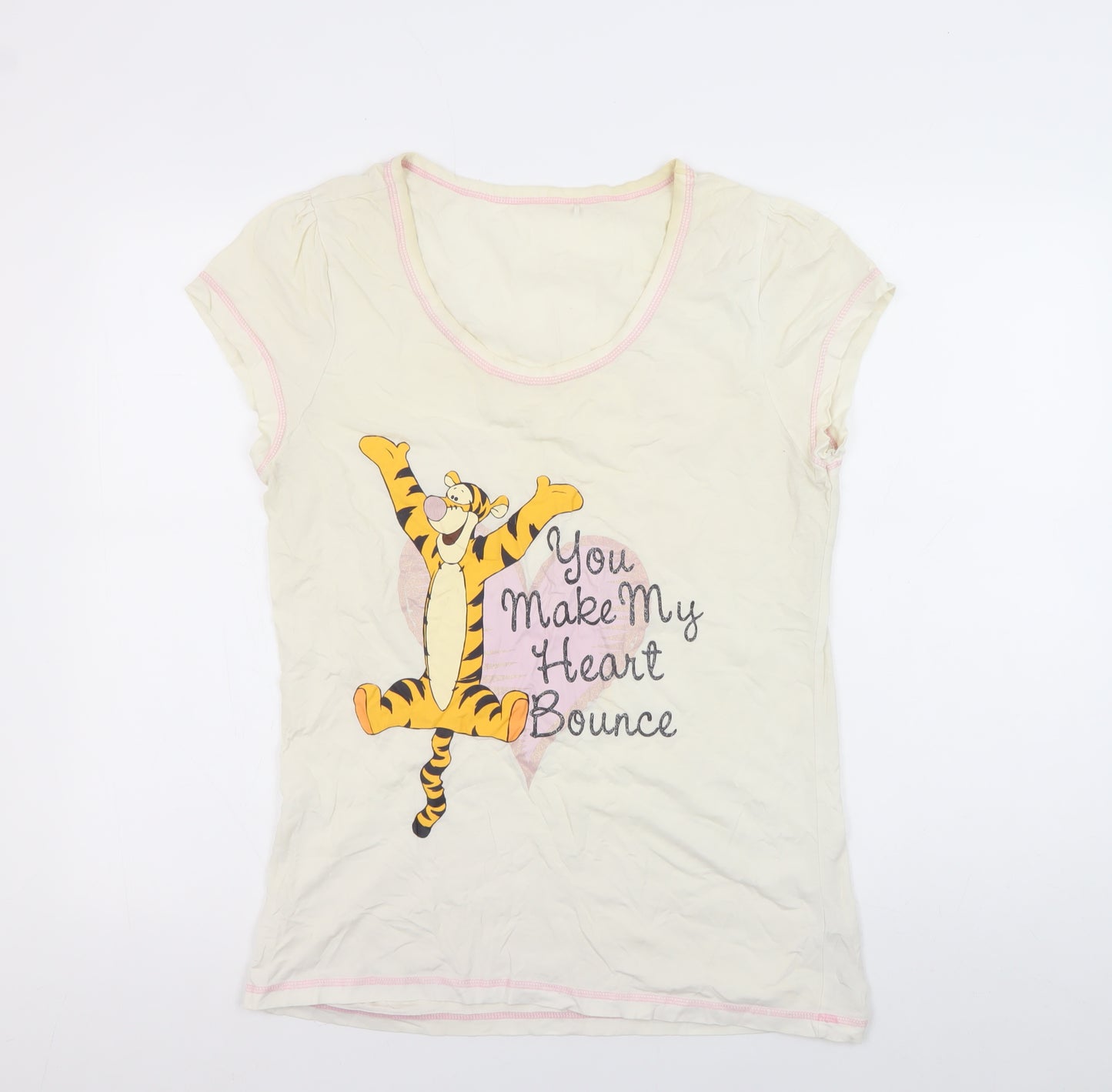 Disney Women's Ivory Tigger Graphic Pyjama Top Size 12-14