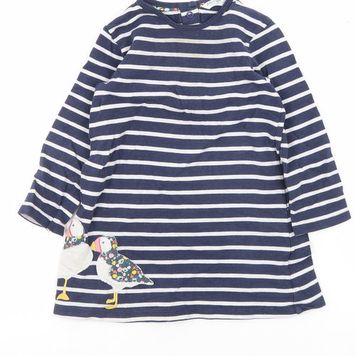 Baby Boden Girls Blue Striped T-Shirt Dress 18-24 Months