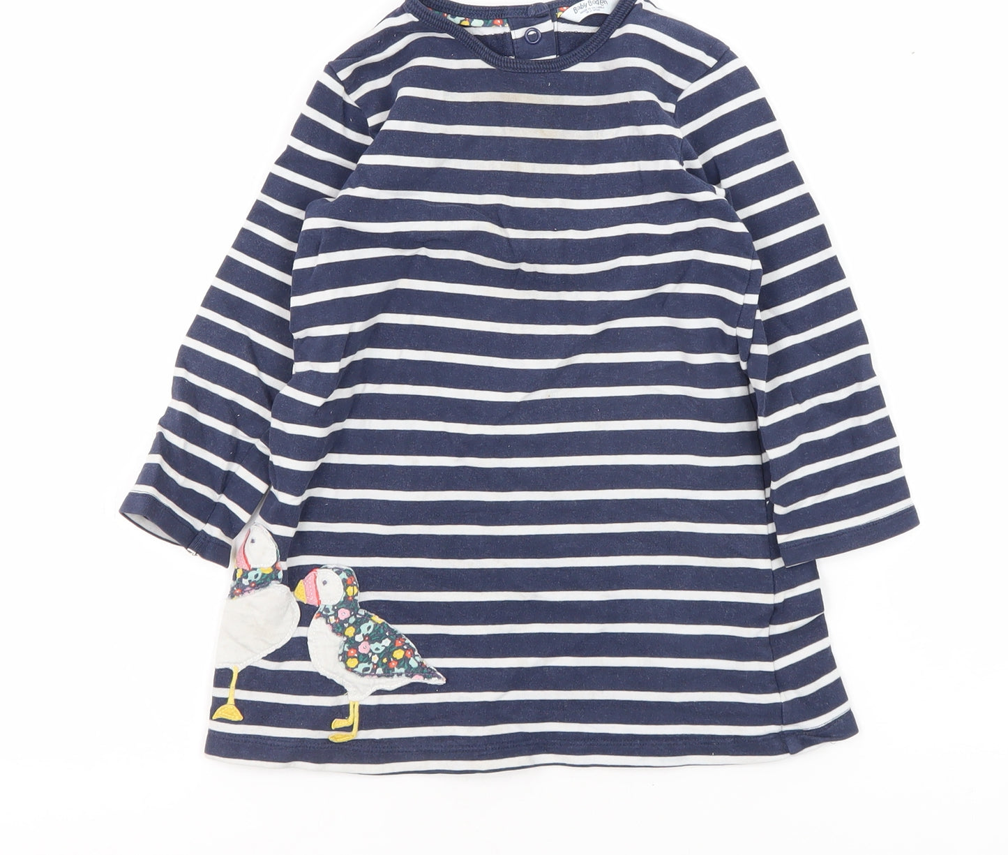 Baby Boden Girls Blue Striped T-Shirt Dress 18-24 Months