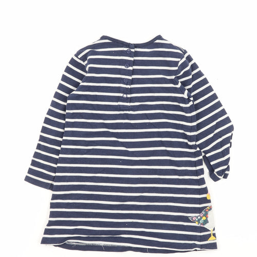 Baby Boden Girls Blue Striped T-Shirt Dress 18-24 Months