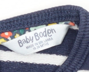 Baby Boden Girls Blue Striped T-Shirt Dress 18-24 Months