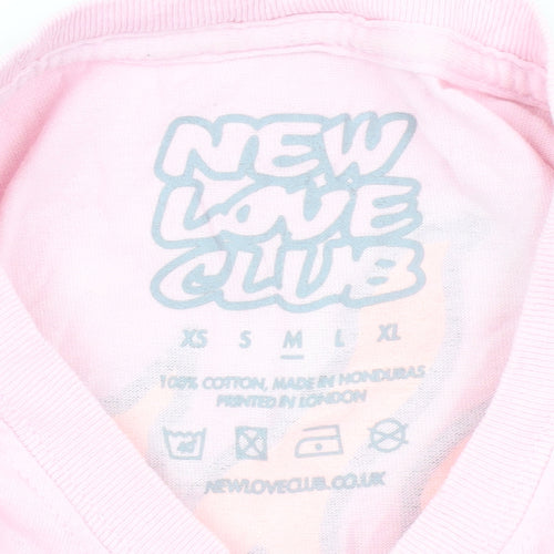 New Love Club Men's Pink XL Graphic Print T-Shirt