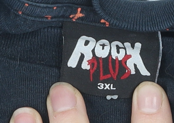 Rock Plus Men's 3XL Black Music Graphic T-Shirt