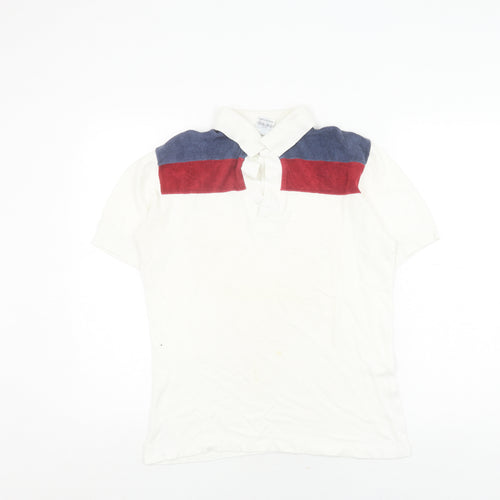 Rodeo Men's White Polo Shirt, Short Sleeve, Size 10