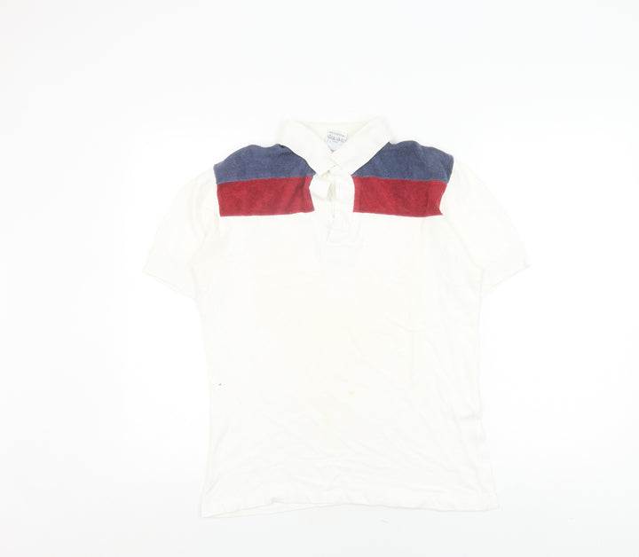 Rodeo Men's White Polo Shirt, Short Sleeve, Size 10