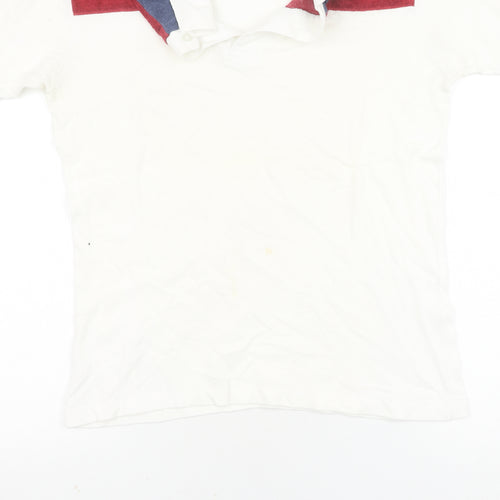 Rodeo Men's White Polo Shirt, Short Sleeve, Size 10