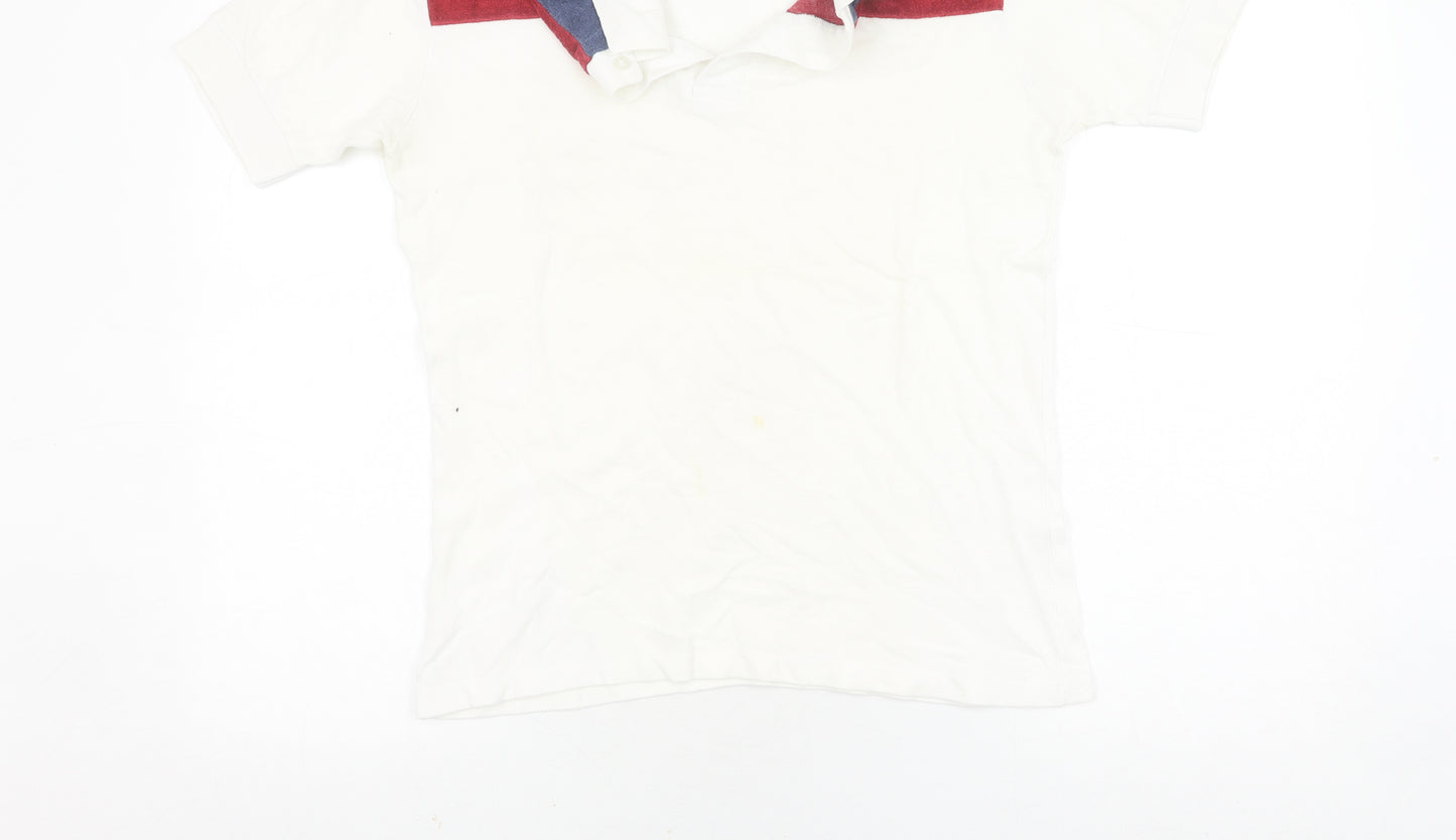 Rodeo Men's White Polo Shirt, Short Sleeve, Size 10
