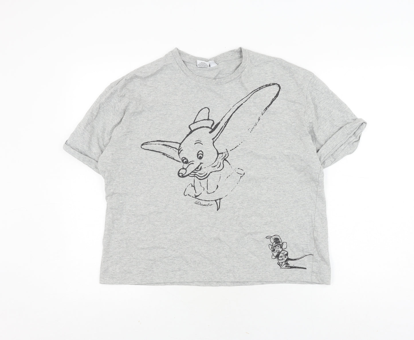 Disney Women's Grey Dumbo T-Shirt Small