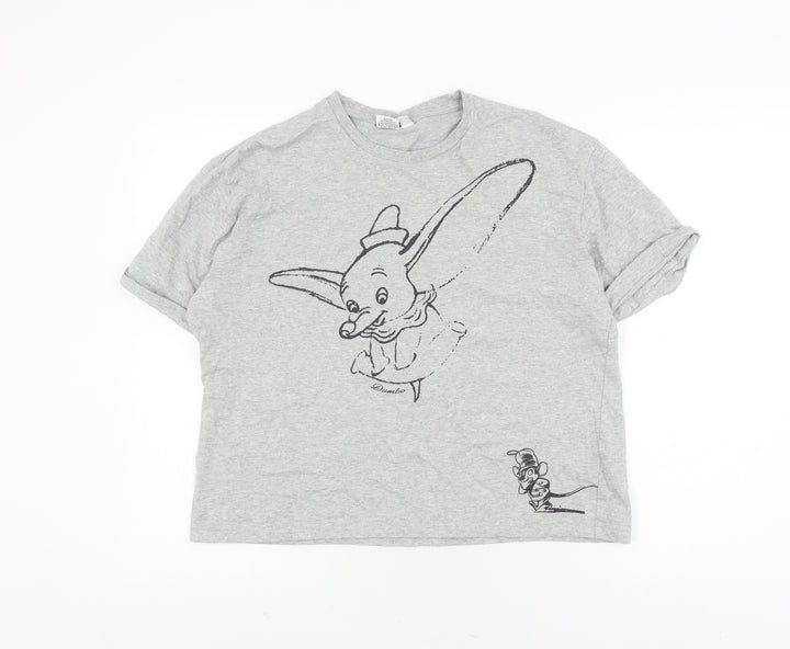 Disney Women's Grey Dumbo T-Shirt Small