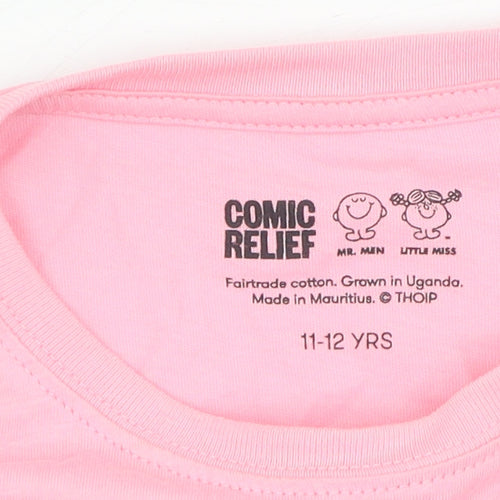 Comic Relief Pink Girls T-Shirt 11-12 Years Mr. Men Little Miss