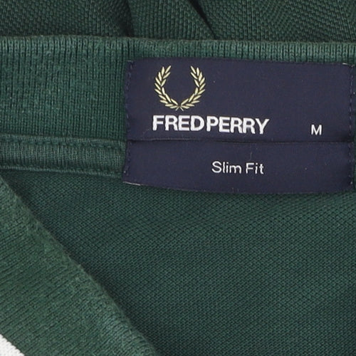 Fred Perry Men's Green Slim Fit Cotton Polo M