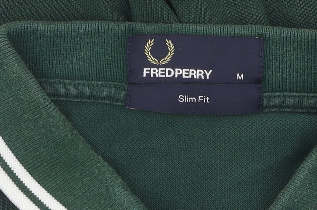 Fred Perry Men's Green Slim Fit Cotton Polo M
