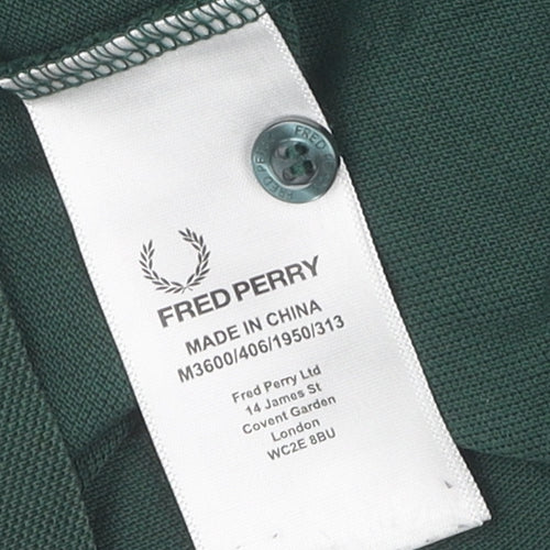 Fred Perry Men's Green Slim Fit Cotton Polo M
