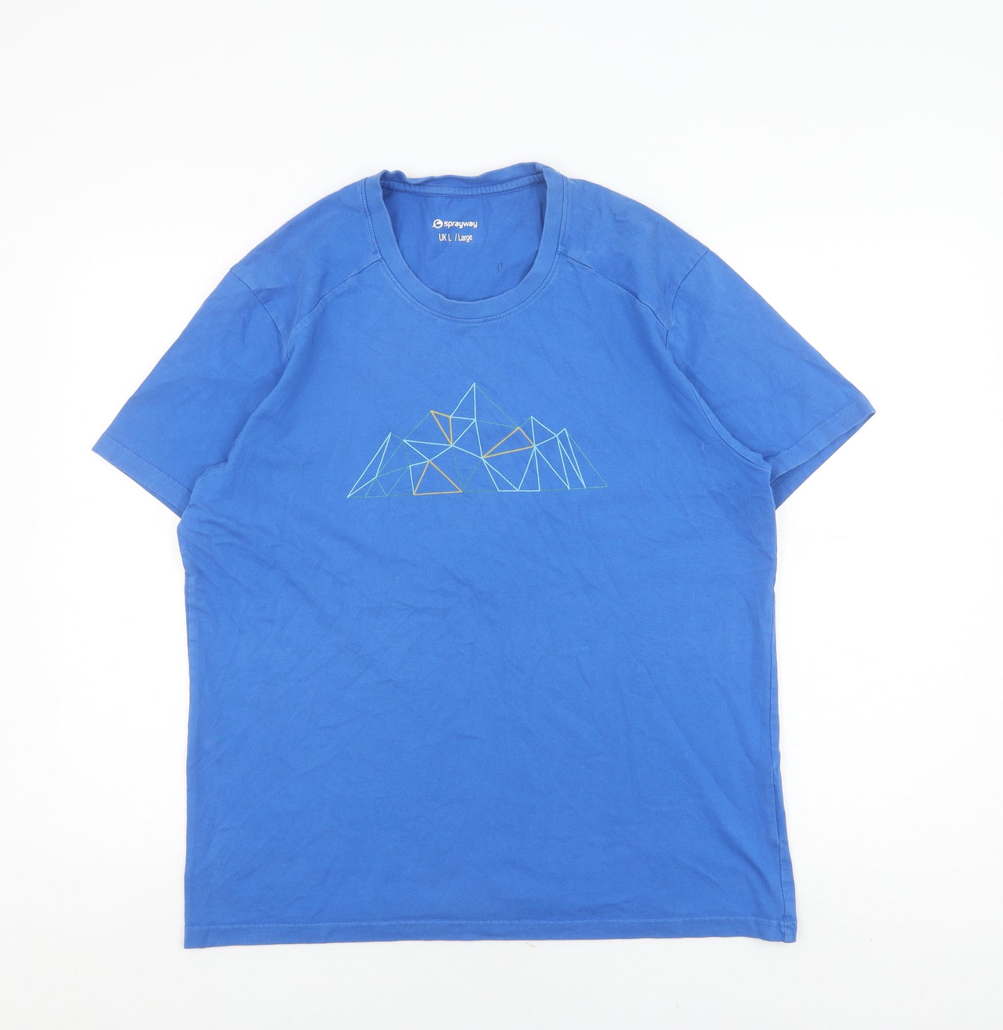 Sprayway Men’s Blue Graphic Print Crew Neck T-Shirt L