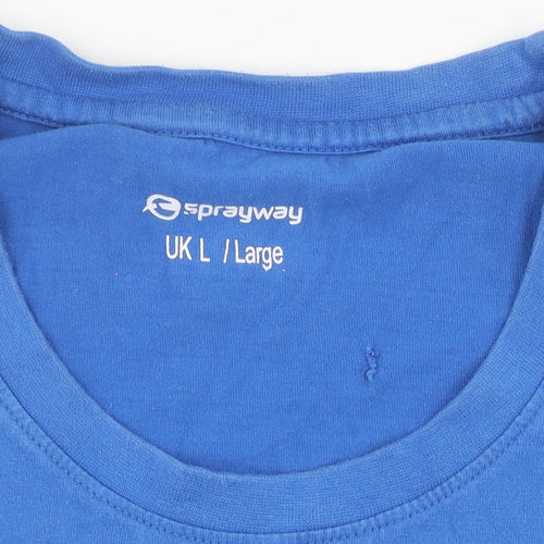 Sprayway Men’s Blue Graphic Print Crew Neck T-Shirt L