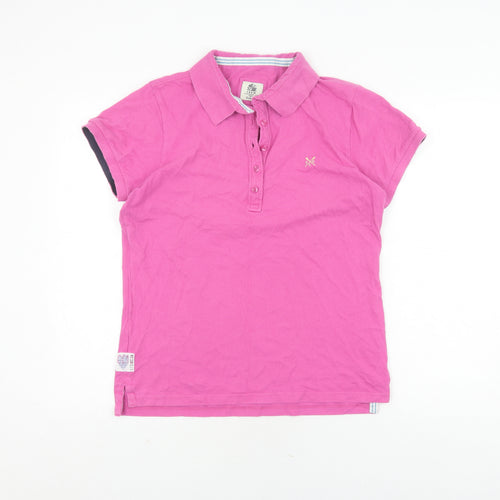 Crew Clothing Co Girls Pink Polo T-Shirt, Short Sleeve 16 Years