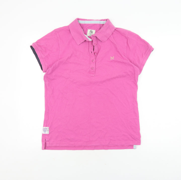 Crew Clothing Co Girls Pink Polo T-Shirt, Short Sleeve 16 Years
