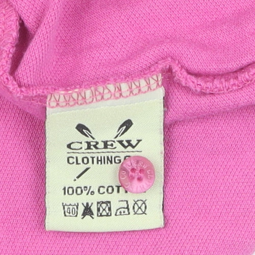 Crew Clothing Co Girls Pink Polo T-Shirt, Short Sleeve 16 Years