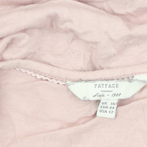 FatFace Women's Pink Button-Up Long Sleeve Top Size 16