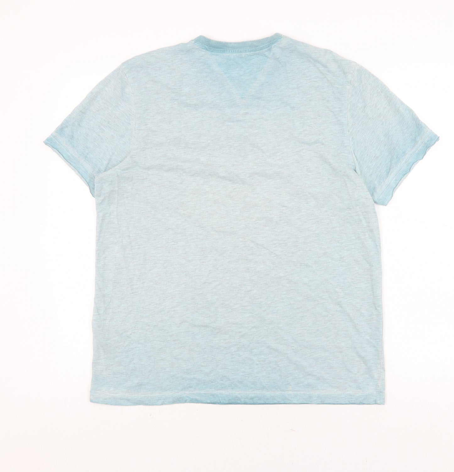 Debenhams Men's Blue Henley T-Shirt, Medium, Cotton