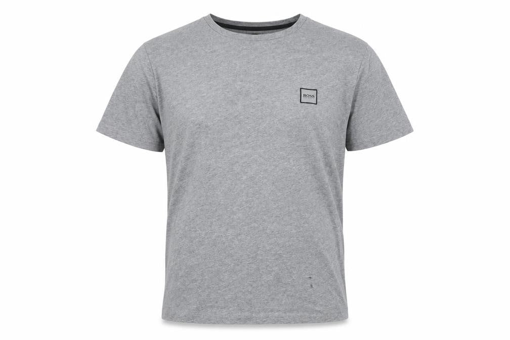 Front view of Hugo Boss Grey Men's M Logo T-Shirt Casual Style