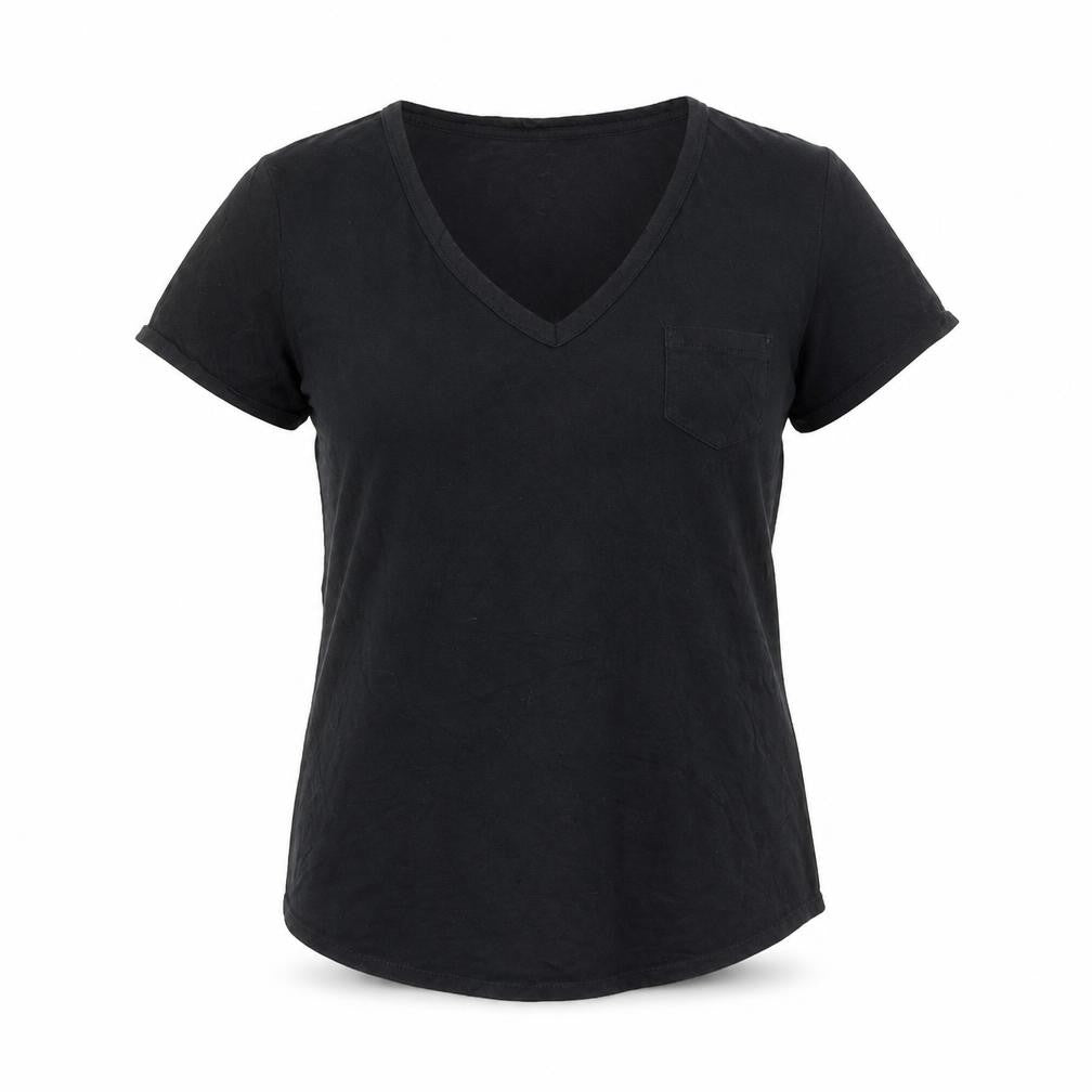 Gap Women's Black V-Neck T-Shirt, Size M, Casual Style