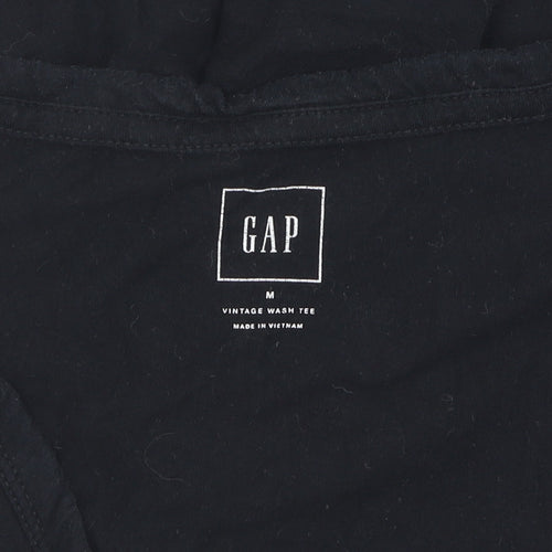 Gap Women's Black V-Neck T-Shirt, Size M, Casual Style