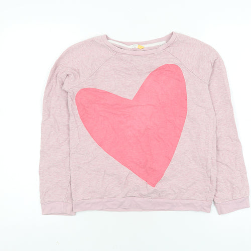John Lewis Girls Pink Heart Pullover Jumper Size 13 Years