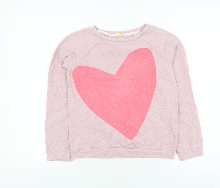 John Lewis Girls Pink Heart Pullover Jumper Size 13 Years